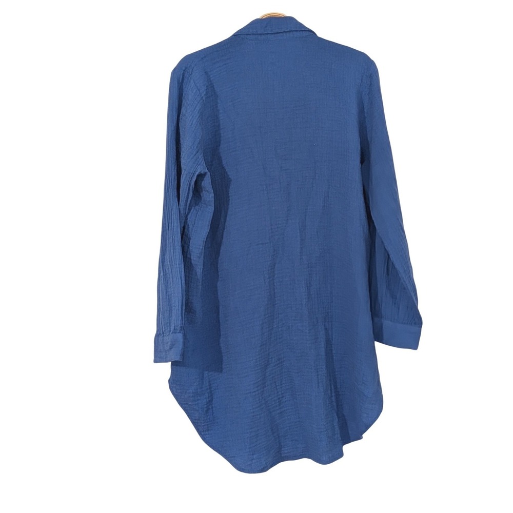 J.Crew Womens Double Gauze Button Down Shirt Cover Up Blue CH994 Small NWT $118 - Picture 5 of 10
